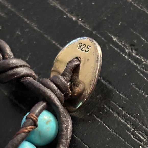 Chan Luu Blue Mix Brown Leather Wrap Bracelet Multicolor Beaded 925 - Picture 4 of 6